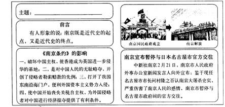 结合所学知识,完成下面历史手抄报.